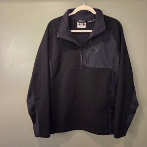 Spyder Men's Half Zip Sweater Gait Knit Pullover Jacket, Size XL, Black